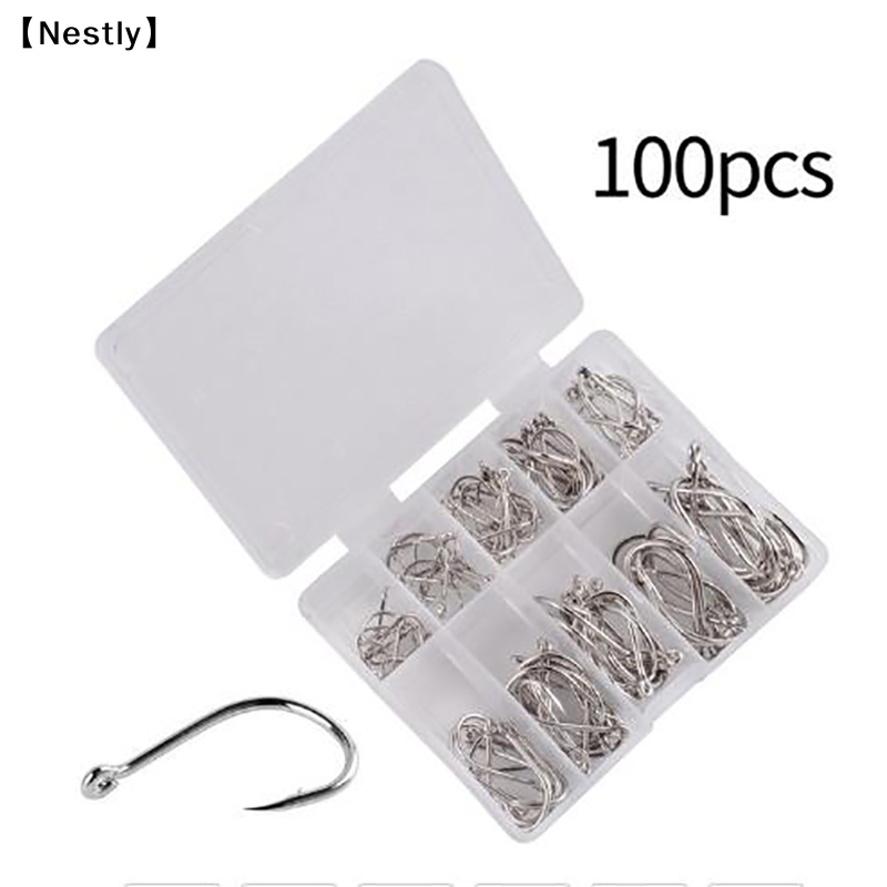 Fishing Hook Circle - 100pcs/box Fishing Hooks Carbon Steel Single