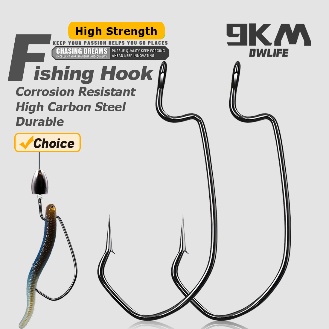 Fishing Hook Offset - 9KM 25~100Pcs Ewg Worm Hooks V-Bend