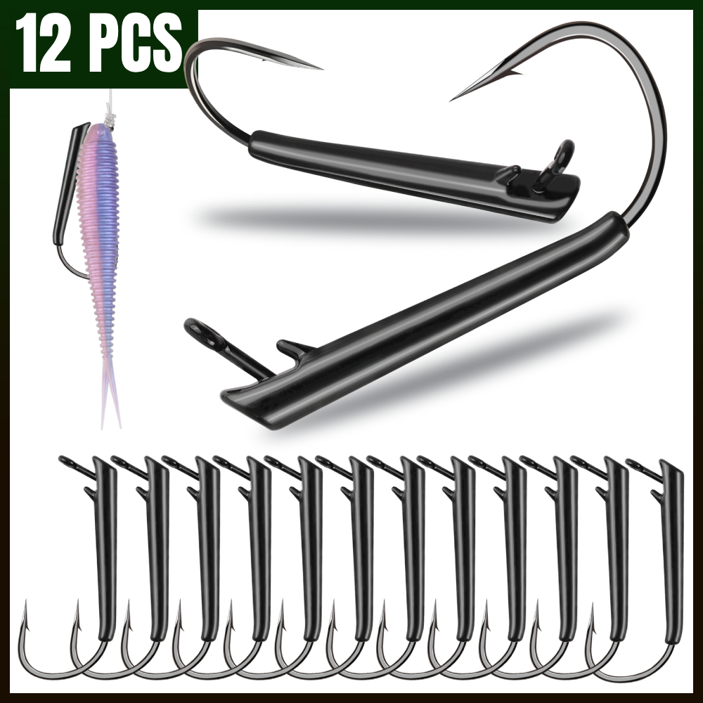 Fishing Hook Weedless - Dovesun 12PCS Ozark Rig Fishing Hooks