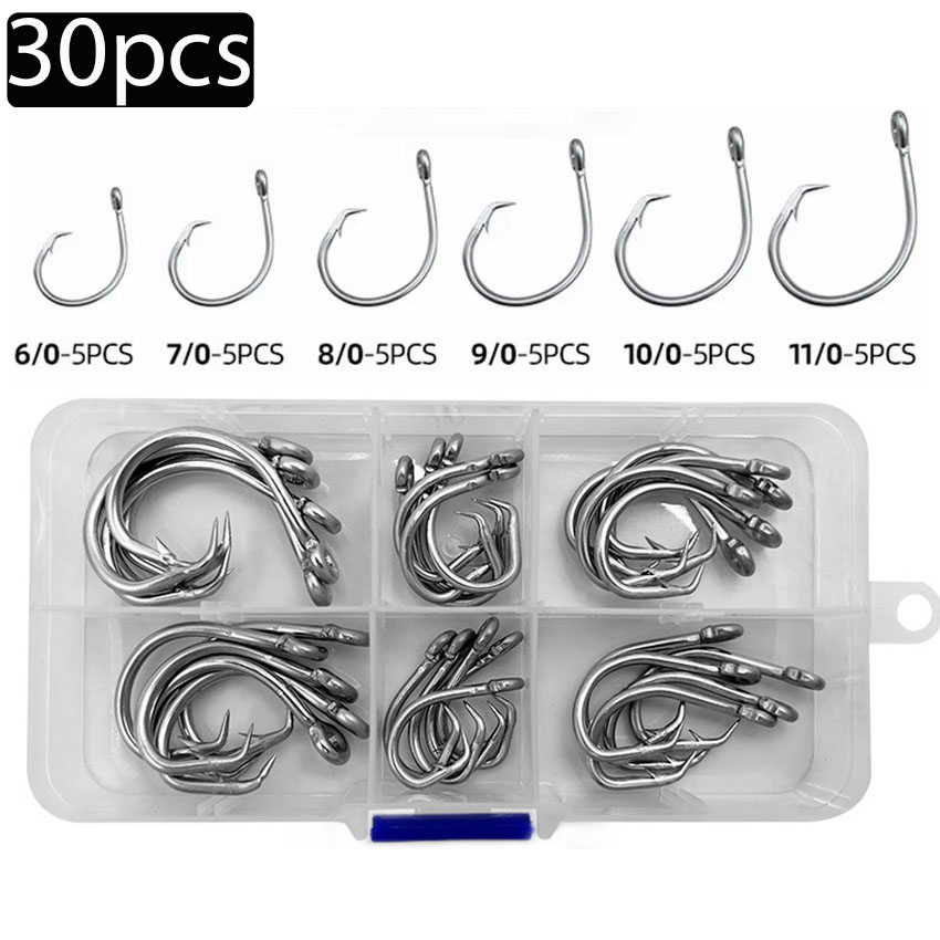 30pcs/box Fishing Hooks Stainl - Fishing Hook Circle recensie en prijs