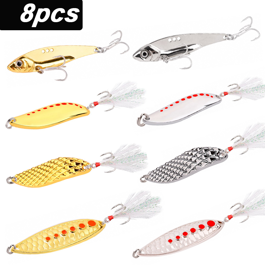 8PCS/Set Lure Metal Spinner Sp - Fishing Hook Treble recensie en prijs