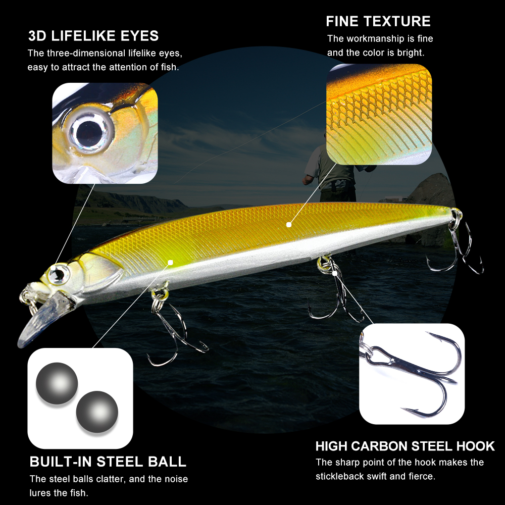 Jerkbait Minnow Fishing Lure A - Fishing Hook Treble recensie en prijs