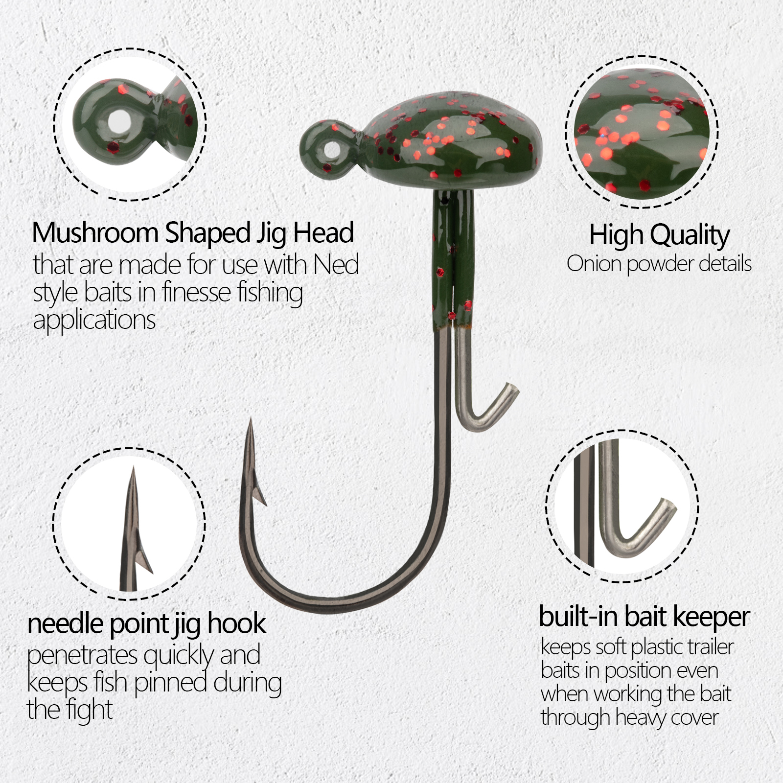 THKFISH 20pcs Ned Rig Jig Head - Fishing Hook Weedless recensie en prijs