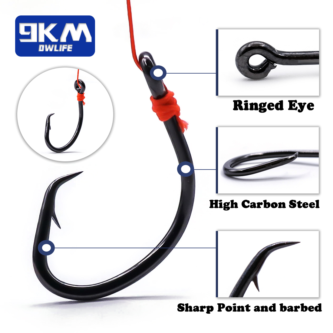 9KM Circle Hooks 25~50Pcs Salt - Fishing Hook Circle recensie en prijs