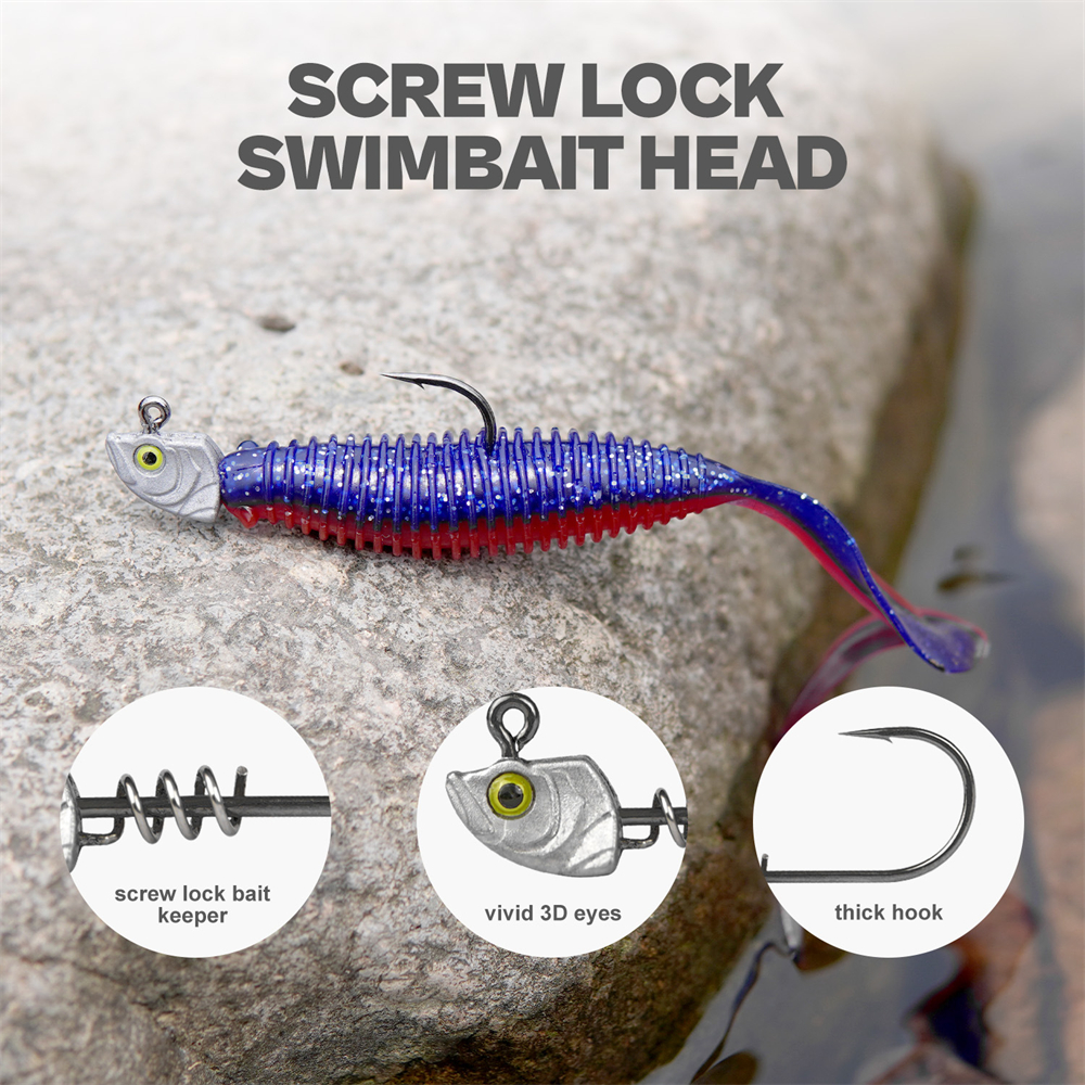 15PCS Screw Lock Swimbait Jig  - Fishing Hook Weedless recensie en prijs