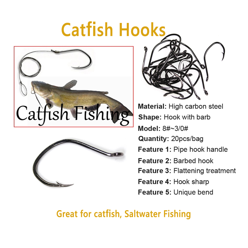 Wifreo 20pcs V Shape Catfish H - Fishing Hook Barbless recensie en prijs