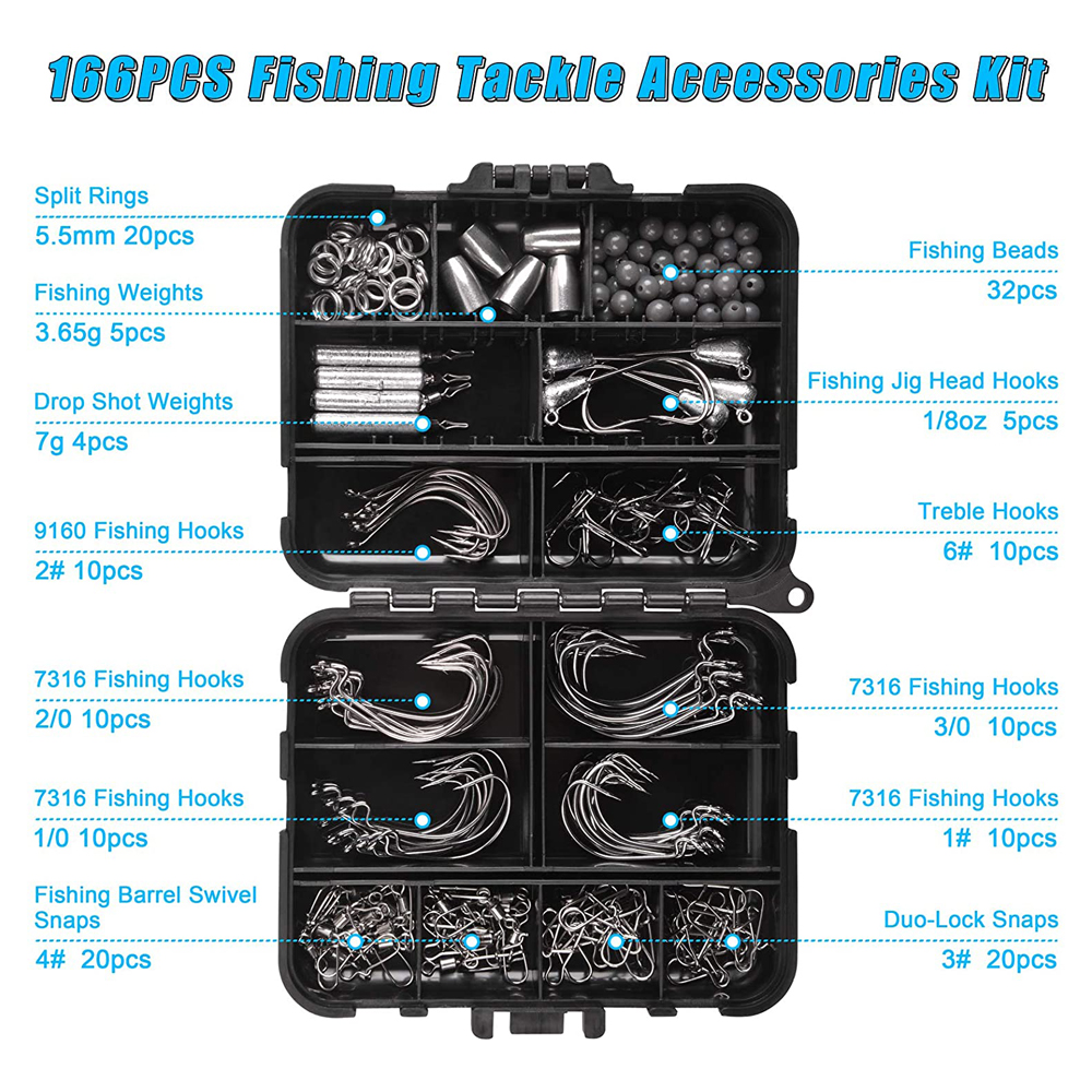 166PCS Fishing tackle box Incl - Fishing Hook Jig recensie en prijs