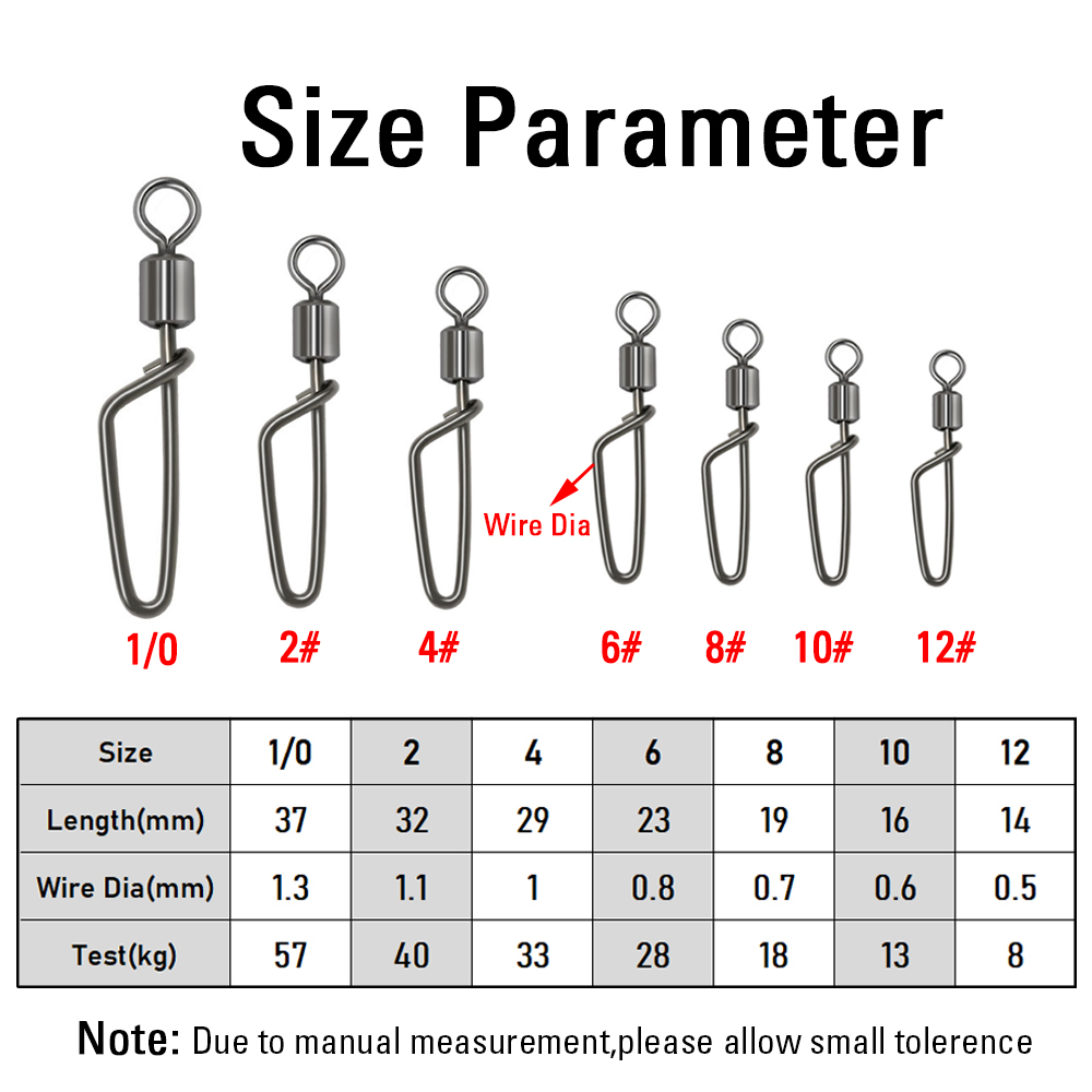 20PCS #12 -1/0 Rolling Swivel  - Fishing Hook Stainless Steel recensie en prijs