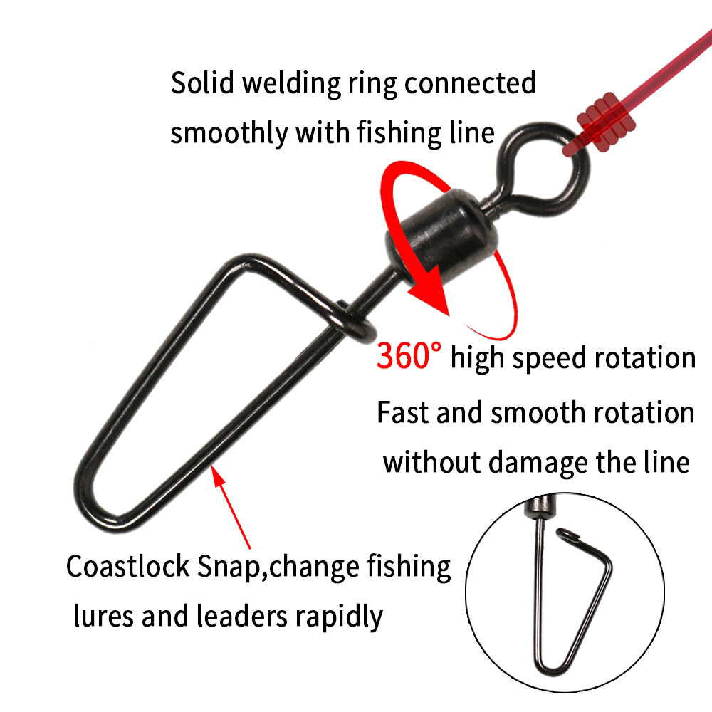 20PCS #12 -1/0 Rolling Swivel  - Fishing Hook Stainless Steel recensie en prijs