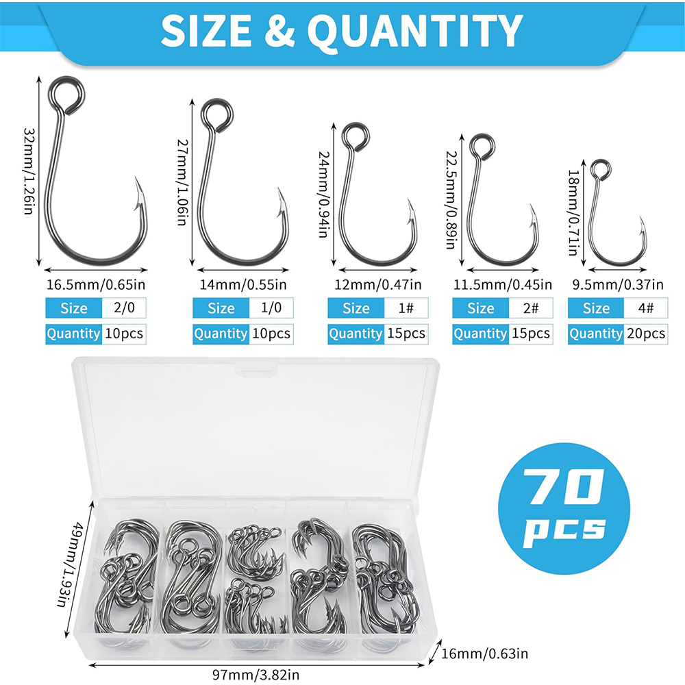 70Pcs Fishing Inline Single Ho - Fishing Hook Circle recensie en prijs