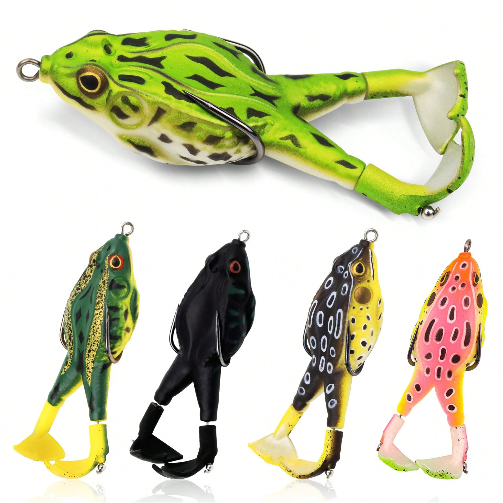 5pcs Water Soft Frog Bass Fish - Fishing Hook Weedless recensie en prijs