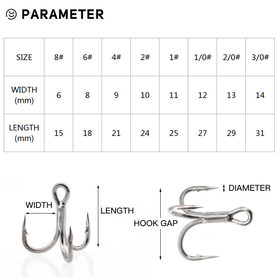 6X Fishing Treble Hook 10Pcs T - Fishing Hook Barbless recensie en prijs