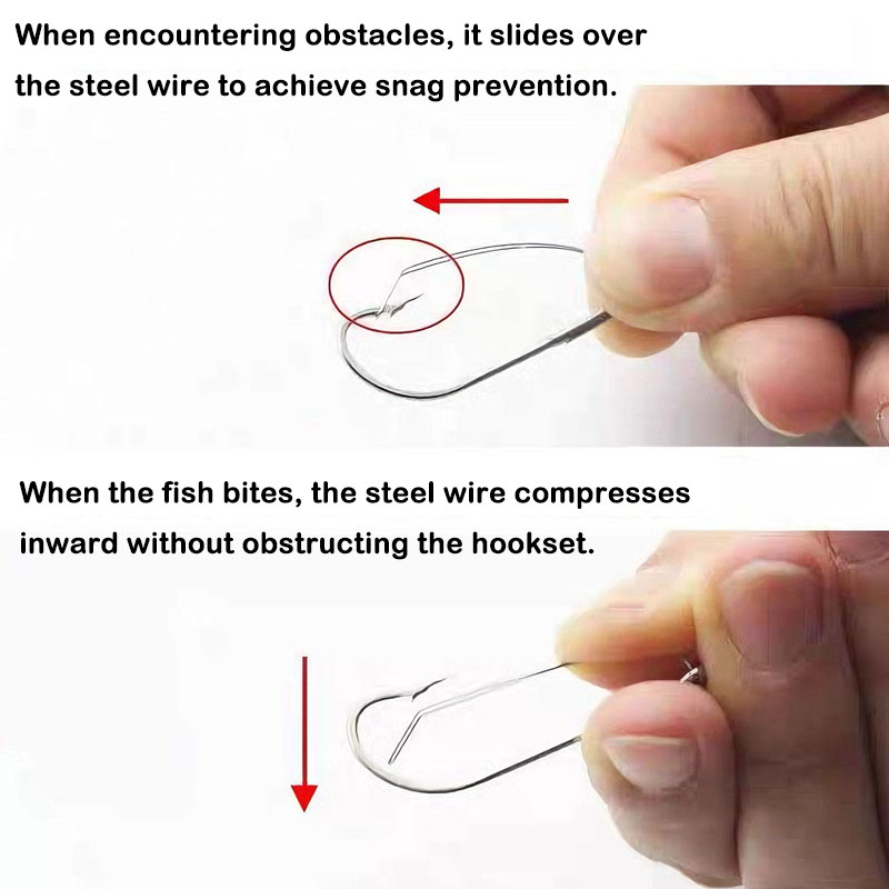 20/40Pcs Weedless Offset Worm  - Fishing Hook Weedless recensie en prijs