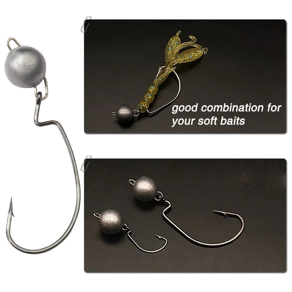 5Pcs Metal Jig Head Worm Hooks - Fishing Hook Weedless recensie en prijs