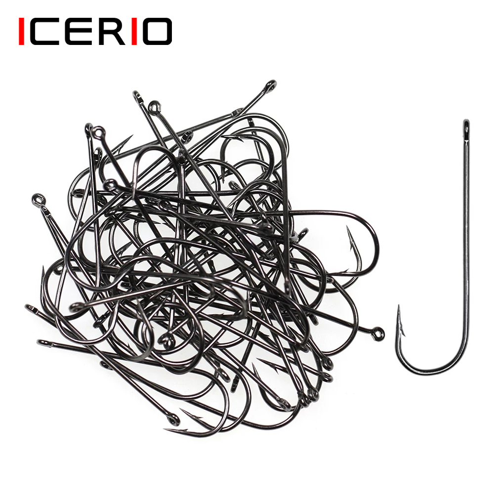 ICERIO 100PCS 16# - 3/0 Long S - Fishing Hook Barbless recensie en prijs