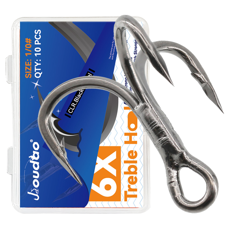 6X Fishing Treble Hooks Black  - Fishing Hook Assortment recensie en prijs